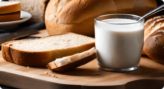 الخبز بالحليب